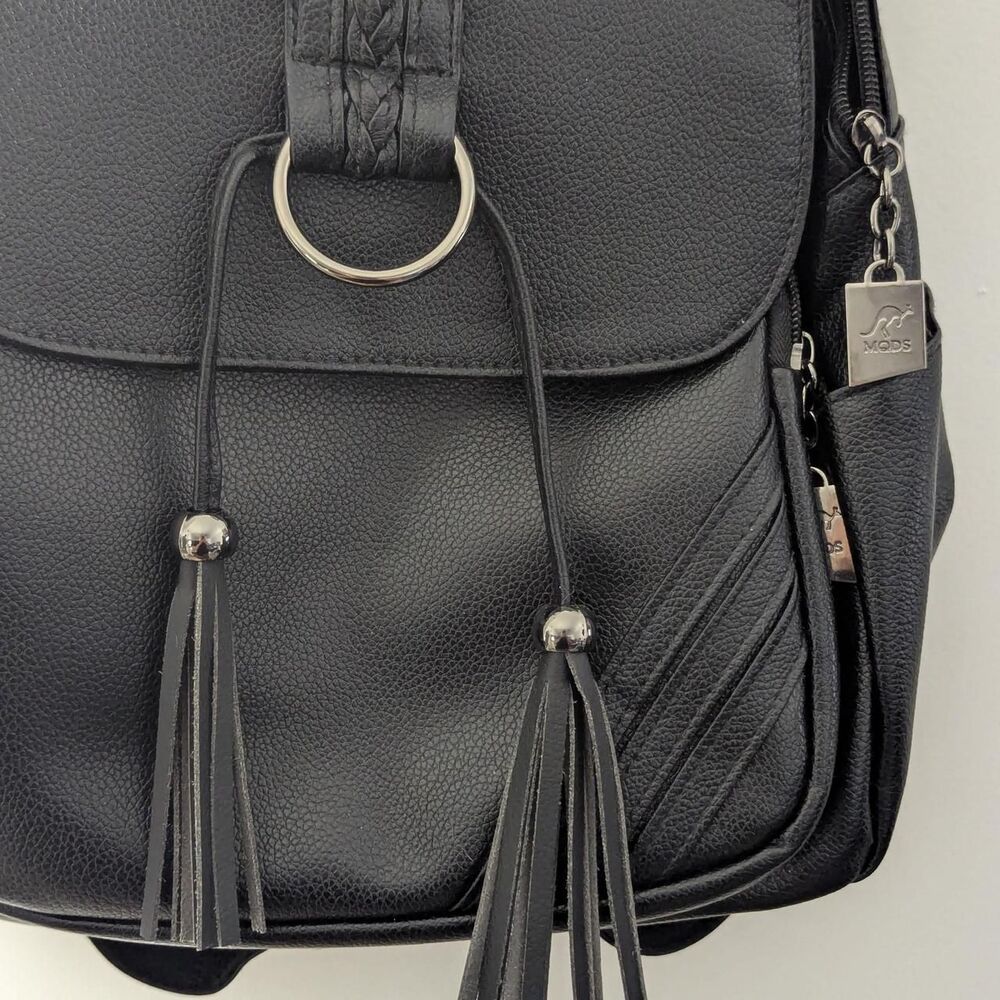 MaiqiDaishu Black PU Leather Backpack - Picture 3 of 5